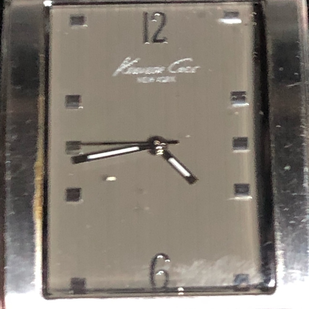 Sleek Silver Rectangular Dress Watch - image 5